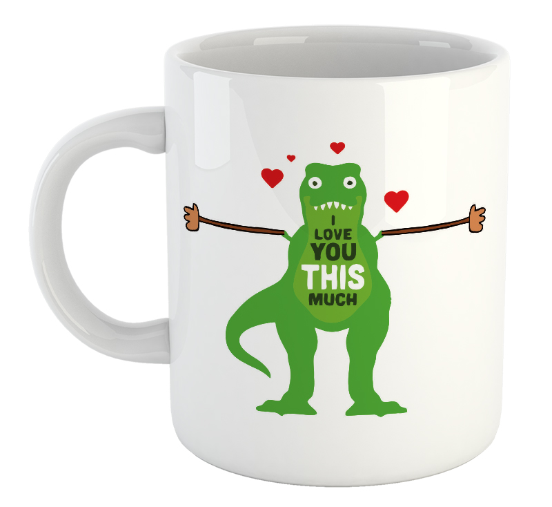 I Love You This Much Dinosaur Valentine's Day Mug