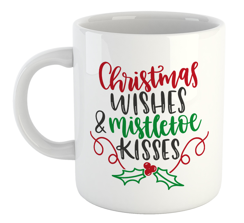 Christmas Wishes & Mistletoe Kisses Mug