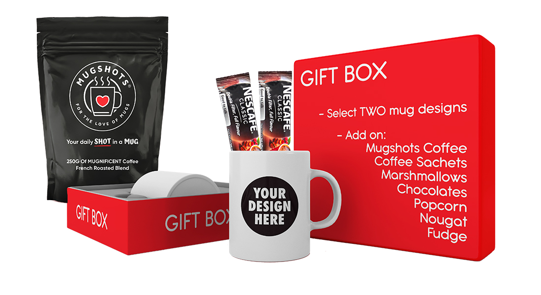 Gift Box - 1 Assorted Coloured Interior & Handle Mug