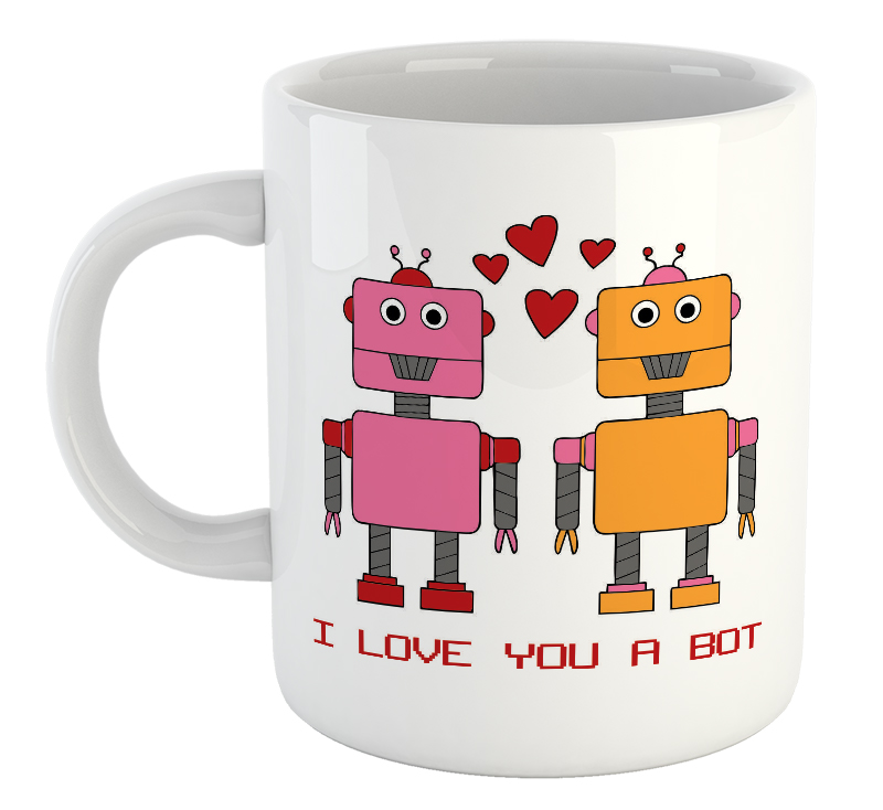 I Love You A Bot Robot Couple Valentine's Day Mug