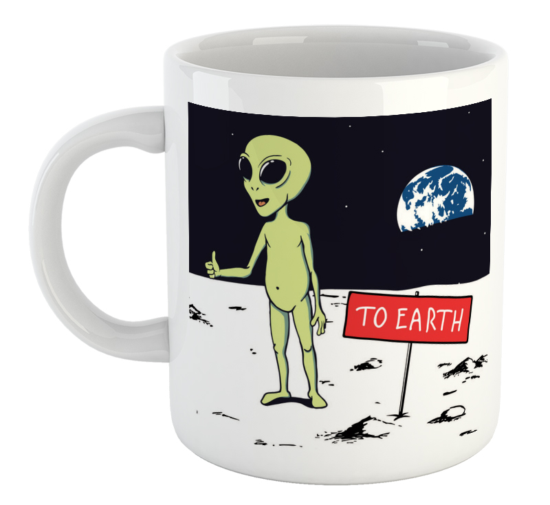 Alien Hitchhikers Galaxy Ride To East Alien Mug