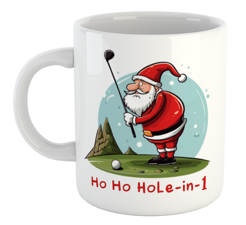 Ho Ho Hole-In-1 Golfers Christmas Mug