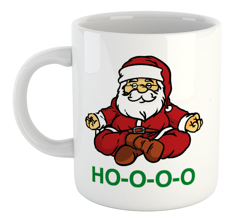 HO-O-O-O Santa Namaste Christmas Mug HO-O-O-O Santa Namaste Christmas Mug