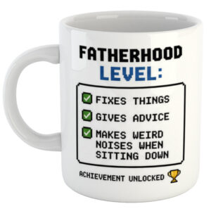 Fatherhood Level: Achievement Unlocked. Father's Day Mug