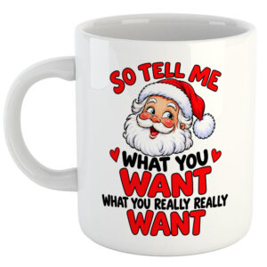 So Tell Me What You Want What You Really Really Want. Christmas Mug